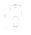 Lampe de table Ying Abat-jour à base de porcelaine,de bois, Blanc, Bleu