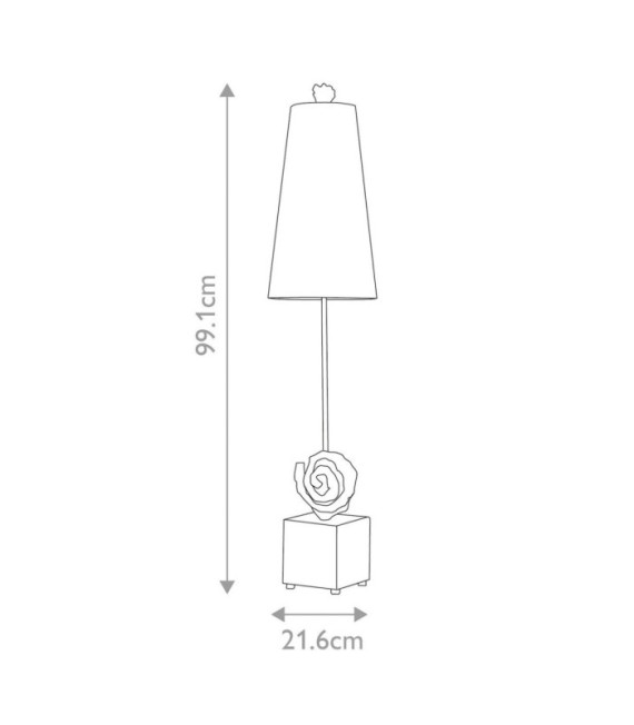 Lampe de table Swirl Résine,Parchemin,Acier Noir, blanc os