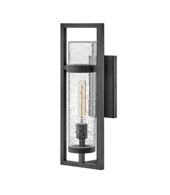 Cordillera outdoor wall light Transparent seeded glass, aluminum Black