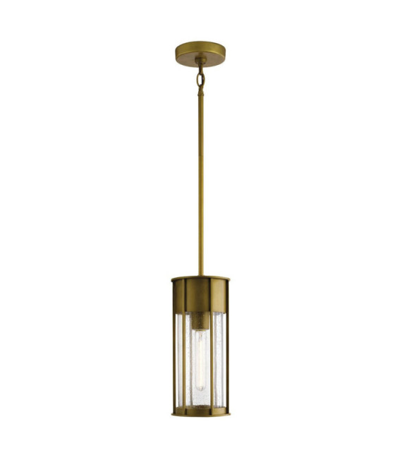 Suspension extérieur Camillo Aluminium,verre grainé transparent Laiton naturel peint