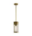 Suspension extérieur Camillo Aluminium,verre grainé transparent Laiton naturel peint
