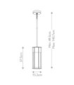 Suspension extérieur Camillo Aluminium,verre grainé transparent Laiton naturel peint