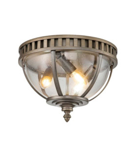 Kichler outdoor ceiling light Aluminum, brass, transparent grained glass Burnished bronze