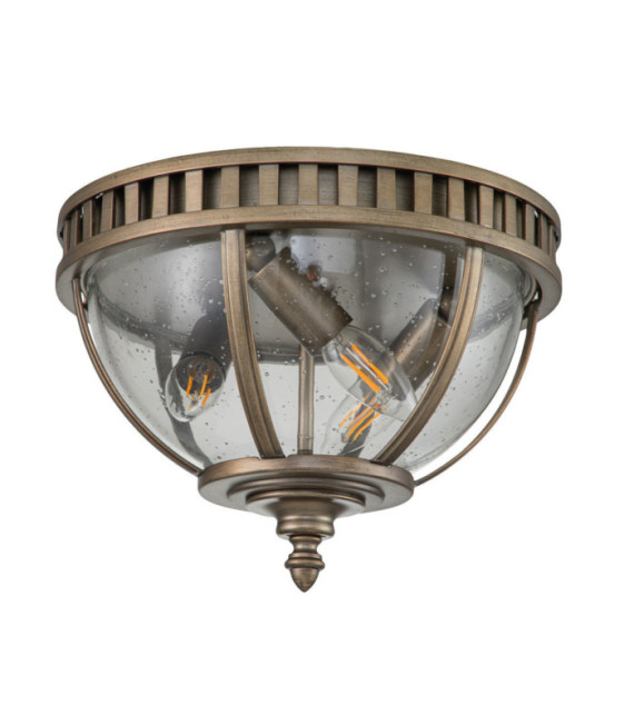 Plafoniera da esterno Kichler Alluminio, ottone, vetro granulato trasparente Bronzo brunito