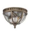 Kichler outdoor ceiling light Aluminum, brass, transparent grained glass Burnished bronze