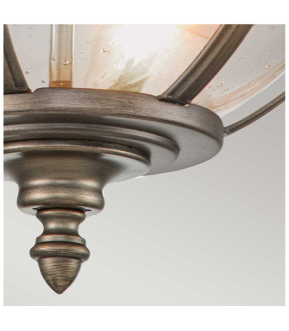 Lámpara de techo para exterior Kichler Aluminio, latón, cristal granulado transparente Bronce bruñido