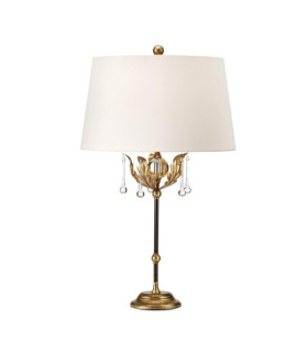 Amarilli Tischlampe Lampenschirm aus Stahl, geschliffenes K9-Glas Bronze