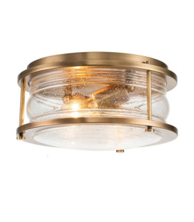 Ceiling light Bathroom Kichler Steel, transparent grained glass Natural brass