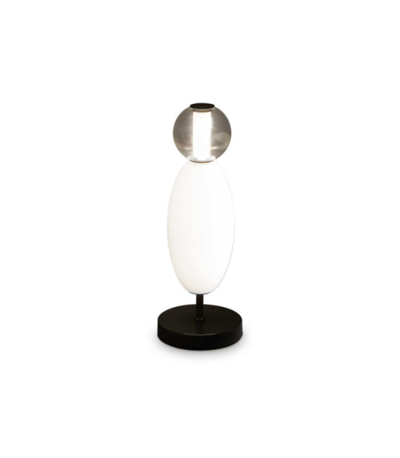 Lumiere Table Lamp Glass, Black Metal