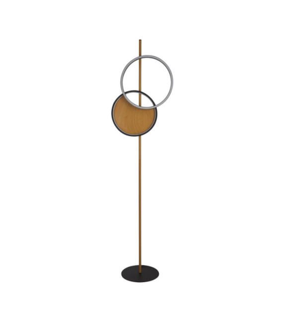 Curio Lámpara de pie LED Acero dulce, silicona Negro, Marrón