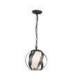 Suspension Quoizel Acier,verre dépoli opale Vieux Noir