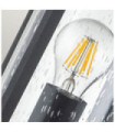 Merrill exterior wall light Aluminum, transparent grained glass Black