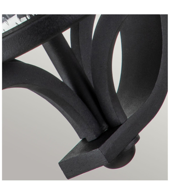 Merrill aplique exterior Aluminio, cristal granulado transparente Negro