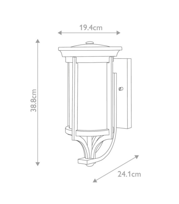 Merrill aplique exterior Aluminio, cristal granulado transparente Negro