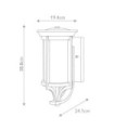 Merrill exterior wall light Aluminum, transparent grained glass Black
