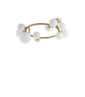 Plafoniera con perline in metallo ottone