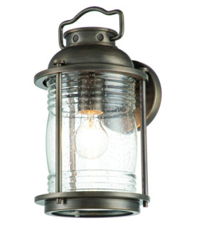 Kichler exterior wall light Aluminum, brass, transparent grained glass Burnished bronze