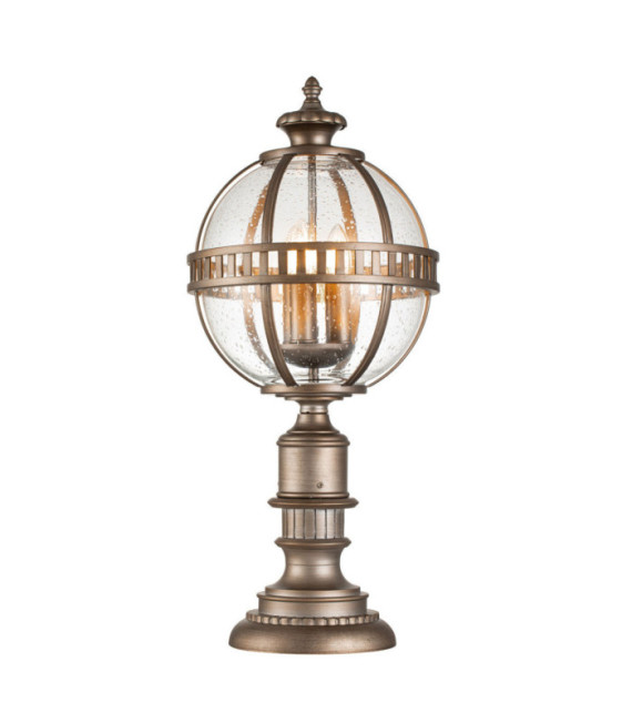 Lampe sur pied extérieur Kichler Aluminium,laiton,verre grainé transparent Bronze bruni