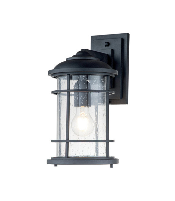 Feiss exterior wall light Aluminum, steel, transparent grained glass Textured black