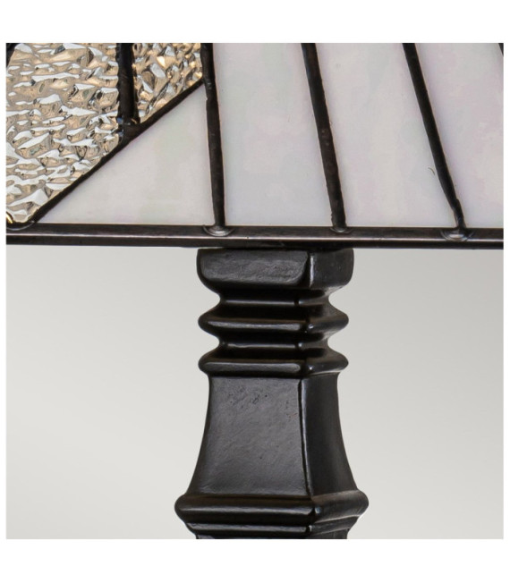 Alderley Tischlampe Stahl, Kunstglas Vintage Bronze