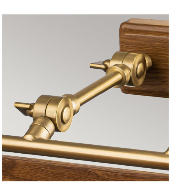 Lámpara para cuadros Winchfield, acero latón envejecido, efecto roble