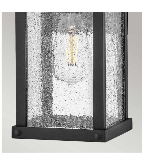 Lampada da parete per esterni Beacon Vetro seminato trasparente, alluminio Museum Nero
