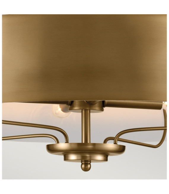 Lampada a sospensione Luella Acciaio Ottone naturale spazzolato