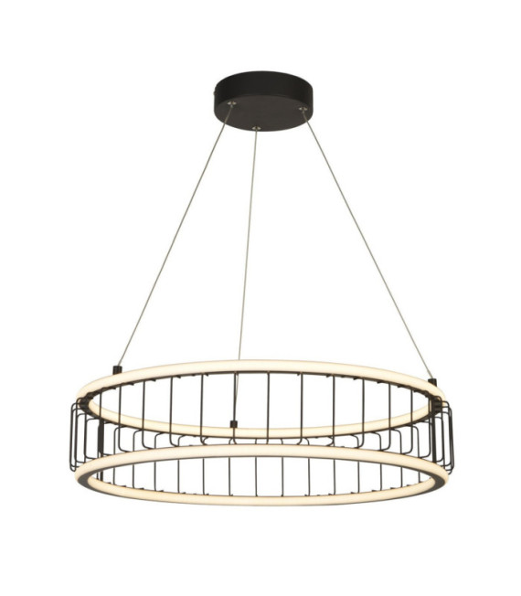 Circolo Pendelleuchte Aluminium, Weichstahl Weiß, schwarzer Sand
