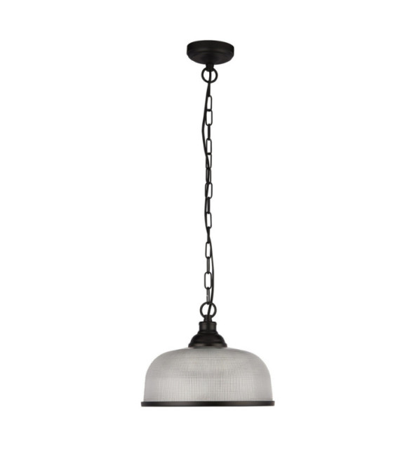 Suspension Highworth Acier doux,verre Clair, noir