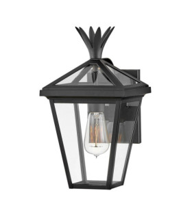 Palma exterior wall light Aluminum, transparent glass Black