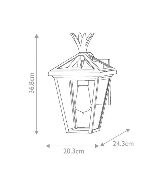 Lampada da parete per esterni Palma Alluminio, vetro trasparente Nero