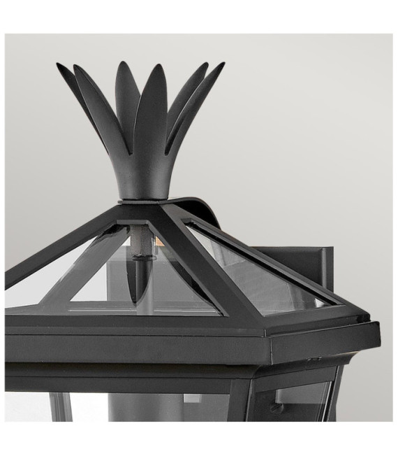 Palma aplique exterior Aluminio, cristal transparente Negro