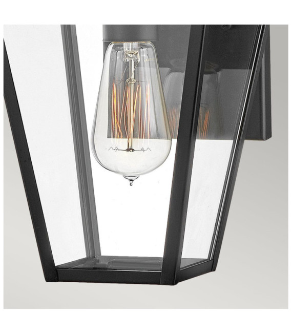 Außenwandleuchte Palma Aluminium, transparentes Glas Schwarz