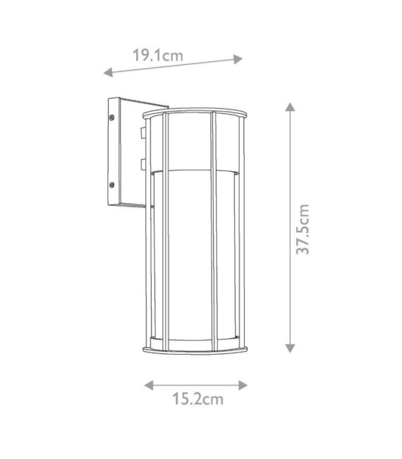 Außenwandleuchte Camillo Transparentes Saatglas, strukturiertes schwarzes Aluminium