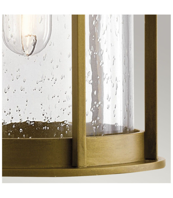 Camillo outdoor wall light Transparent seeded glass, aluminum Painted natural brass