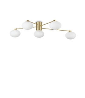 HERMES Ceiling Light Glass, Metal Brass