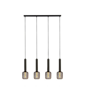 Lampada a sospensione Dulwich Acciaio dolce Nero opaco