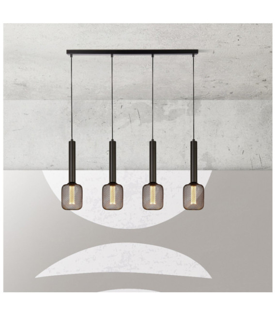 Lampada a sospensione Dulwich Acciaio dolce Nero opaco