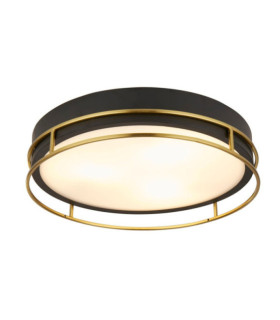 Deckenleuchte Badezimmer Phoenix Baustahl, Glas Schwarz