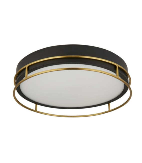 Ceiling light Bathroom Phoenix Mild steel, glass Black