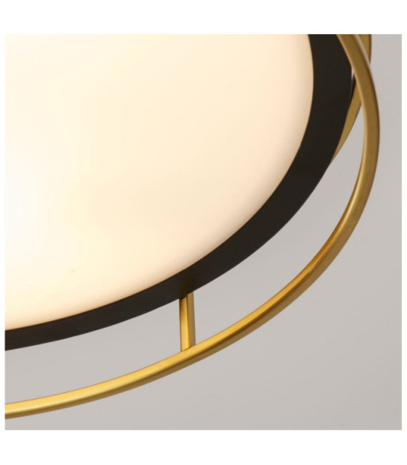 Ceiling light Bathroom Phoenix Mild steel, glass Black