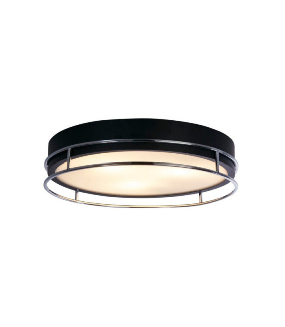 Ceiling light Bathroom Phoenix Mild steel, glass Black