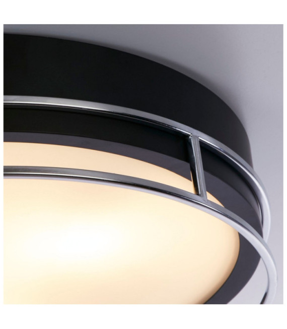 Deckenleuchte Badezimmer Phoenix Baustahl, Glas Schwarz
