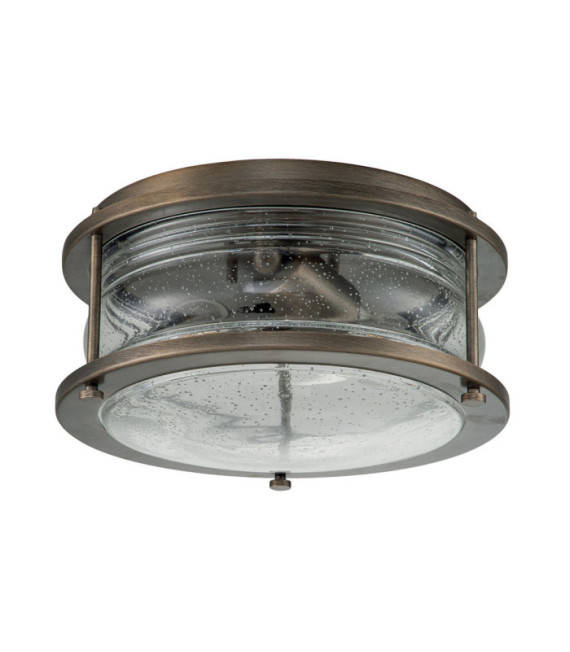 Plafoniera da esterno Kichler Alluminio, ottone, vetro granulato trasparente Bronzo brunito