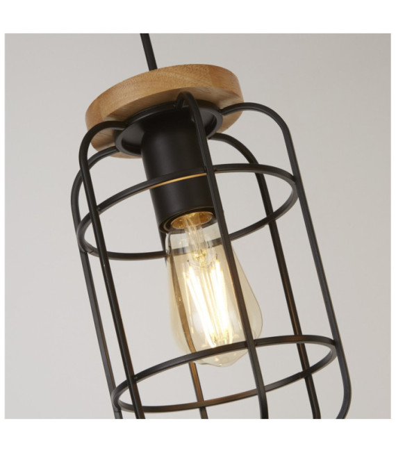 Suspension Vision Acier doux Bois, Noir Mat