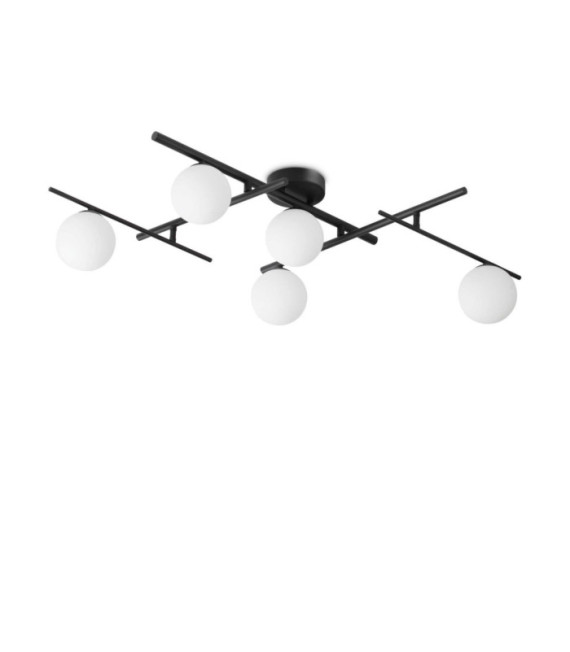 Atlas Ceiling Light Glass, Black Metal