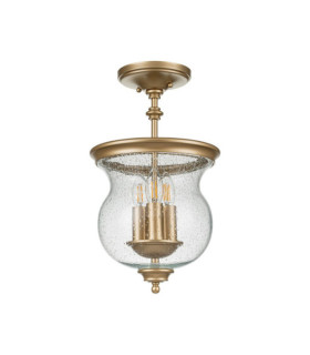 Pickering pendant light Transparent grained glass, steel Painted natural brass