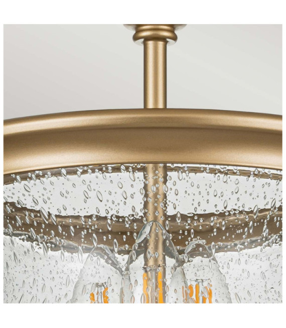 Pickering pendant light Transparent grained glass, steel Painted natural brass