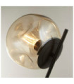Punch table lamp Mild steel, Black glass