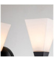 Bowtie Bathroom Wall Light Opal Glass, Matte Black Steel